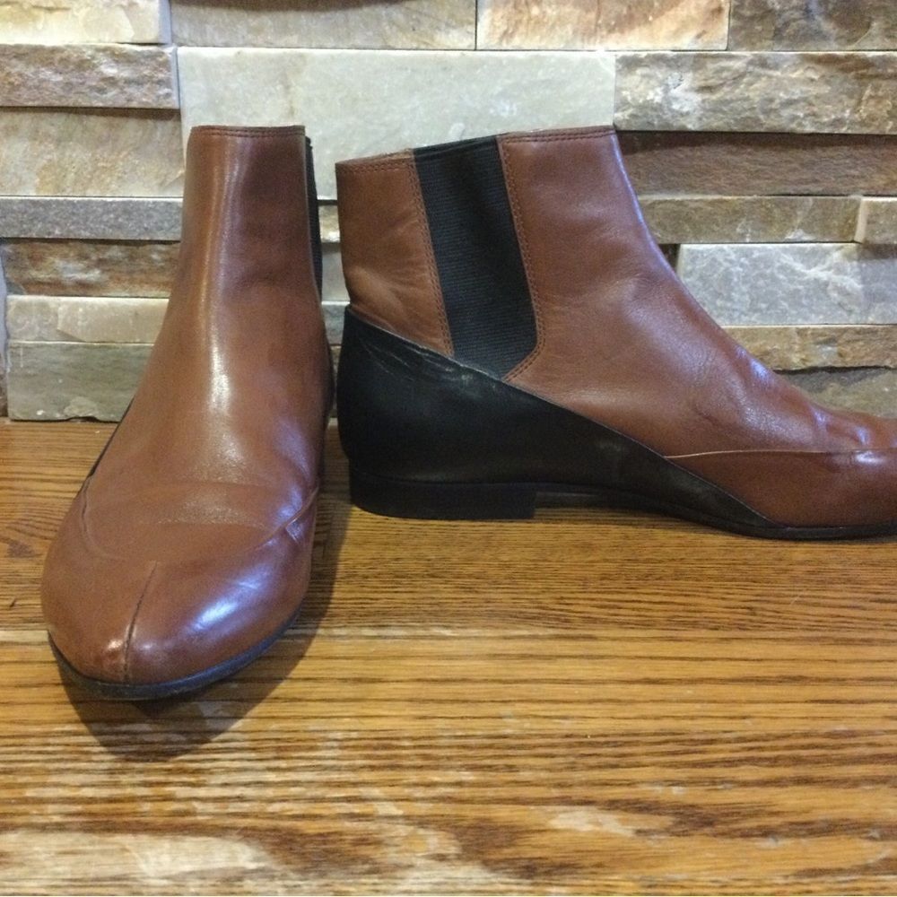 BALENCIAGA Leather Colorblock Pattern Chelsea Boots - Picture 2 of 11